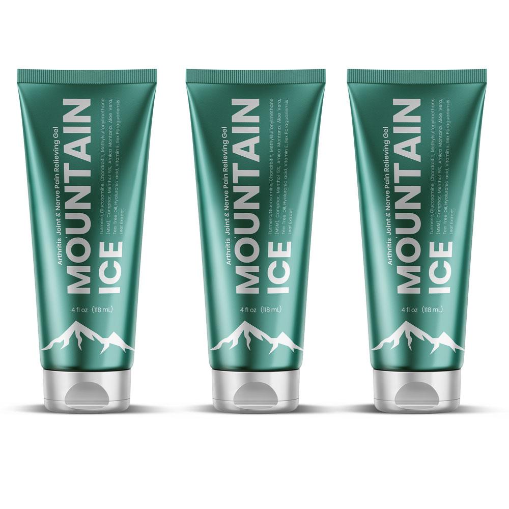 Mountain Ice All Natural Pain Relief Gel 4oz. - 3 Pack Massage & Relaxation Set2save