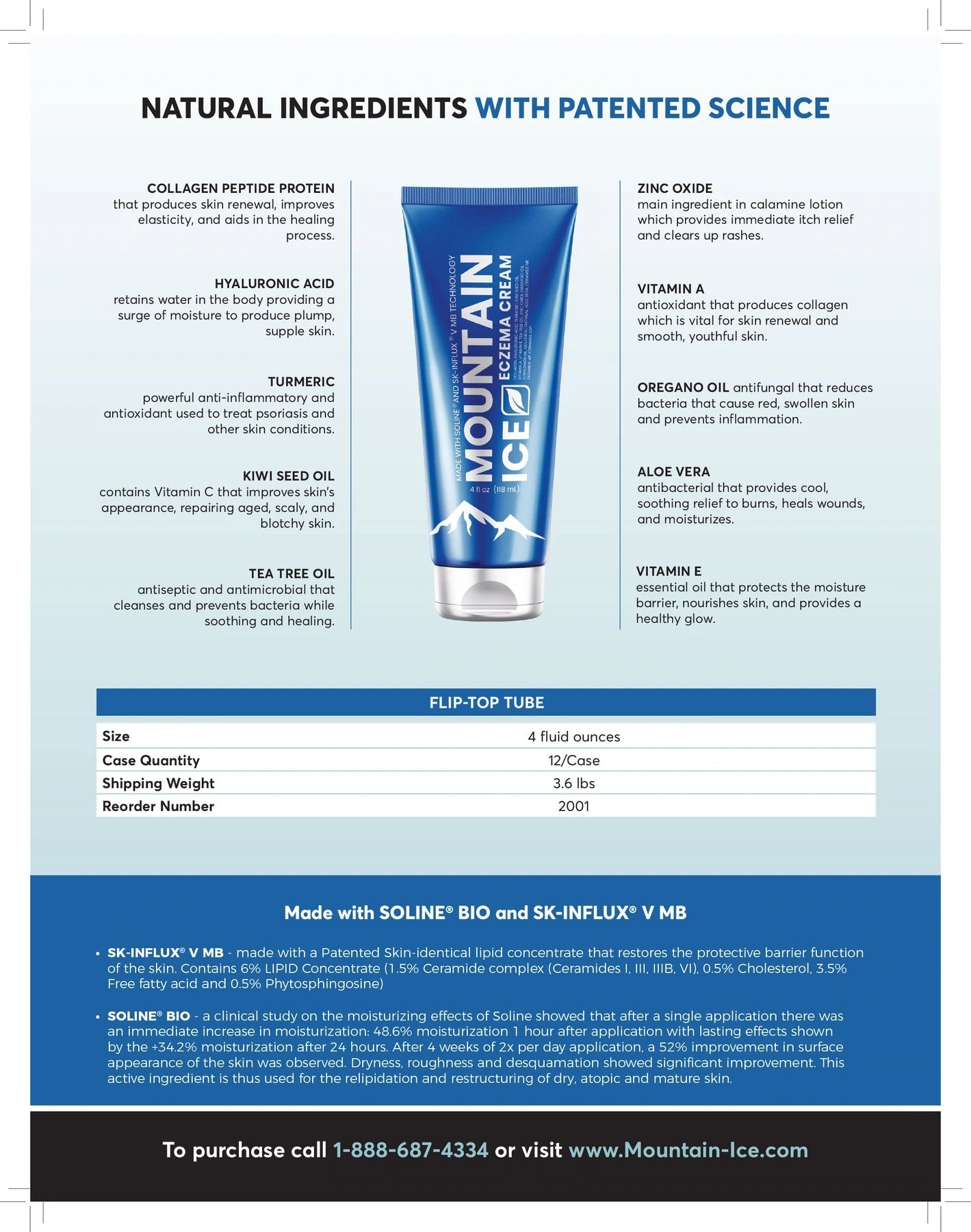 Mountain Ice Eczema and Psoriasis Cream, Made with Natural Ingredients (Repair Dry and Damaged Skin) Skin Care Set2save