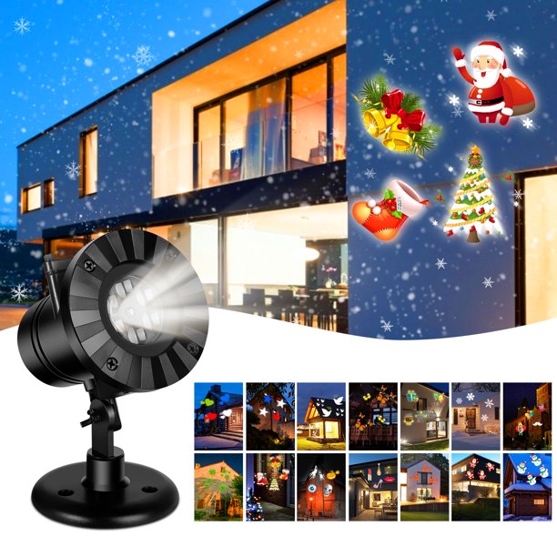 LED Christmas Light Moving White Snowflake Spotlight 4W LED Landscape Projector Lamp Light for Holiday Christmas