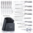 Kitchen Knife Set, 15 Piece Knife Sets with Block, Chef Knives with Non-Slip German Stainless Steel Hollow Handle Cutlery Set with Multifunctional Scissors Knife Sharpener