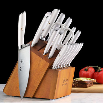 Cangshan L Series 17-Piece German Steel Forged Knife Set Kitchen Knives Set2save White 