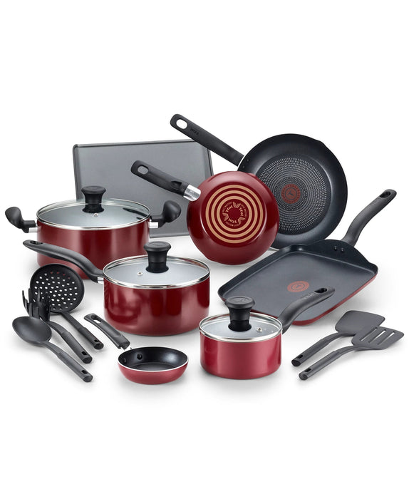 Culinaire 16-Pc. Nonstick Aluminum Cookware Set Kitchen Appliances Set2save Red 